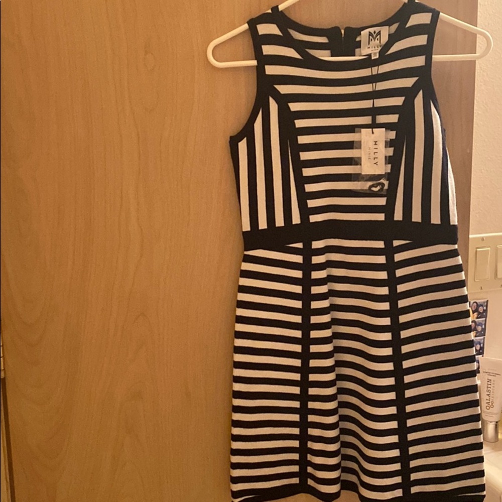 Milly Minis blue and white striped dress